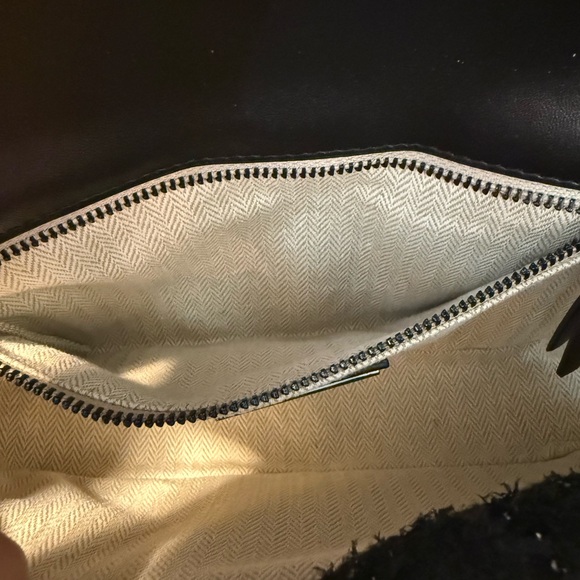 NWT Tory Burch Mini Willa Beaded Tweed Crossbody Top Handle Bag Black - Picture 4 of 5